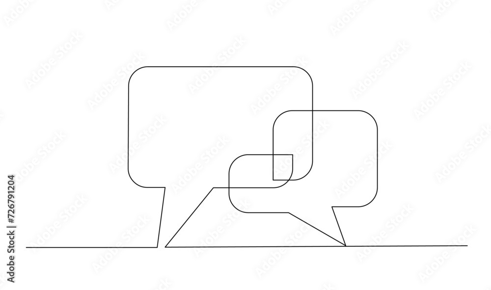 Continuous Line Drawing of Doodle Speech Bubble. template Continuous Line Drawing of Doodle Speech Bubble. template