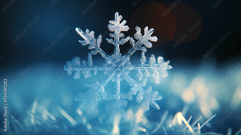 Wonderful scene formed by snowflakes, winter background Wonderful scene formed by snowflakes, winter background
