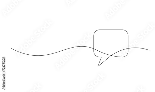 Continuous Line Drawing of Doodle Speech Bubble. template