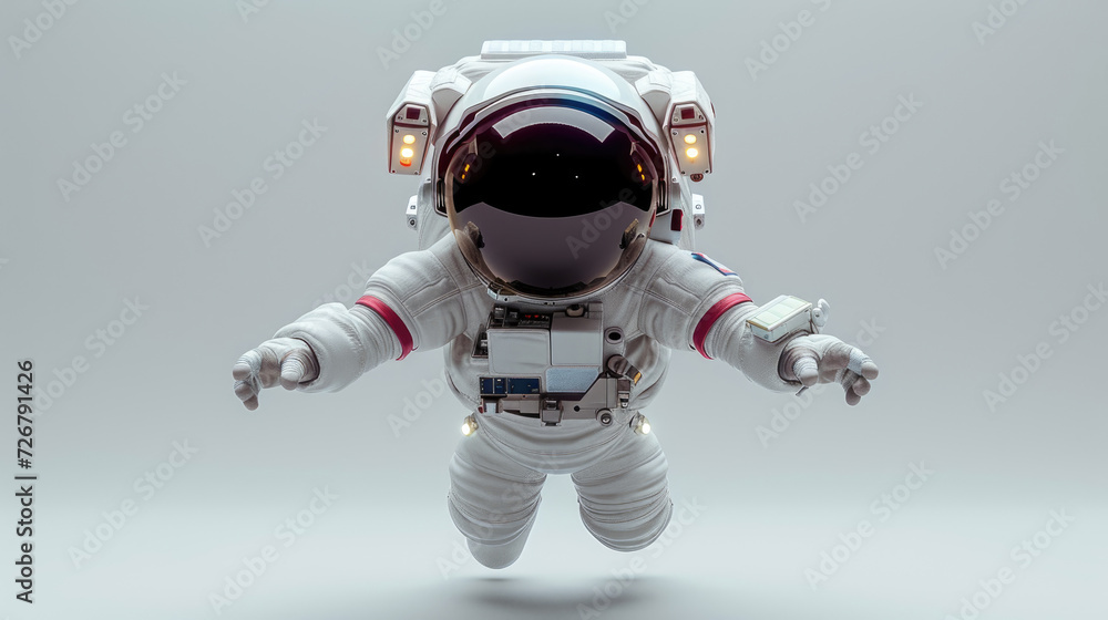 3d cute cartoon astronaut flying in space on white background 3d cute cartoon astronaut flying in space on white background