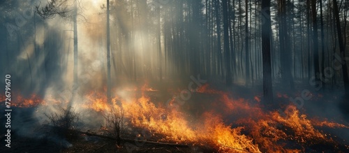 In spring, people put out fires in the forest.