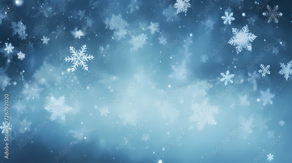 Wonderful scene formed by snowflakes, winter background Wonderful scene formed by snowflakes, winter background