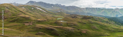 Tuttle Mountain panorama with tundra meadows and ponds photo