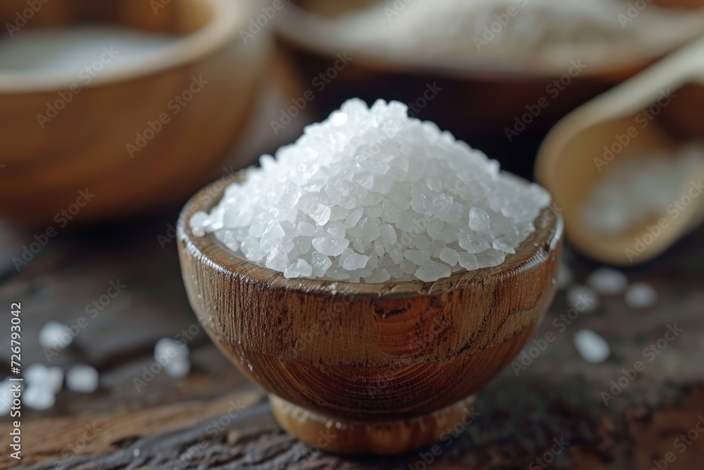 sea salt in a bowl on a table sea salt in a bowl on a table