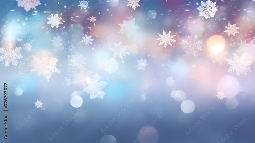 Snowflake background, snowflake border, winter holiday background, soft colors and dreamy atmosphere Snowflake background, snowflake border, winter holiday background, soft colors and dreamy atmosphere