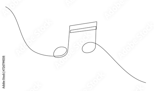 continuous single line drawing of music notes template