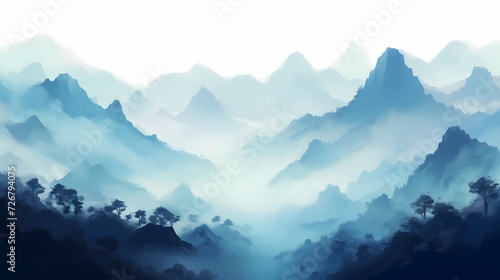 Stunning mountains, panoramic peaks PPT background