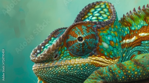 Detailed Close-up of Chameleon's Eye