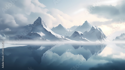 Wallpaper Mural Mountain peak illustration, mountain aerial photography PPT background illustration Torontodigital.ca