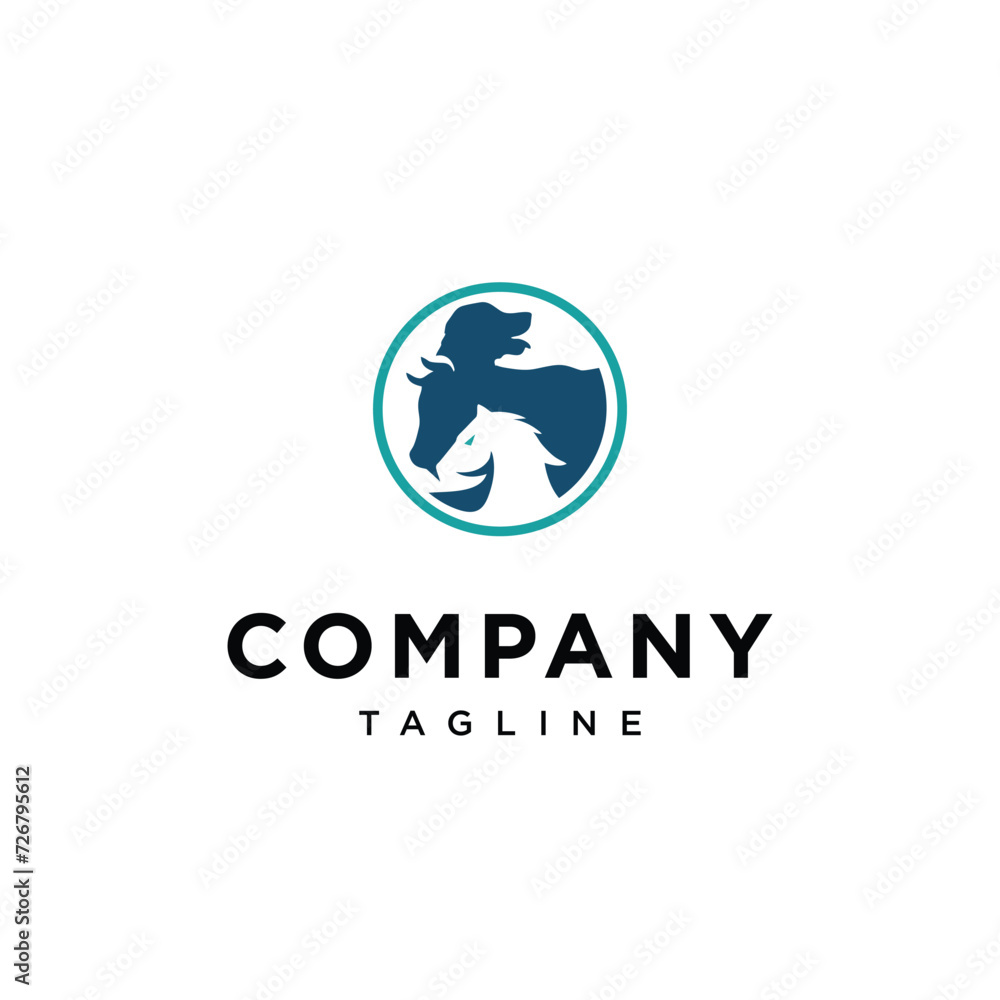 Dog Horse cow logo icon vector template.eps Dog Horse cow logo icon vector template.eps
