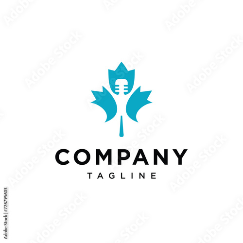 Canadian podcast logo icon vector template.eps