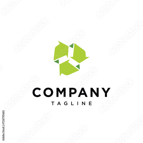 Green Recycling logo icon vector template.eps
