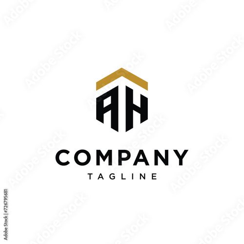 Letter A H kaaba mecca ramadhan eid logo icon vector template.eps