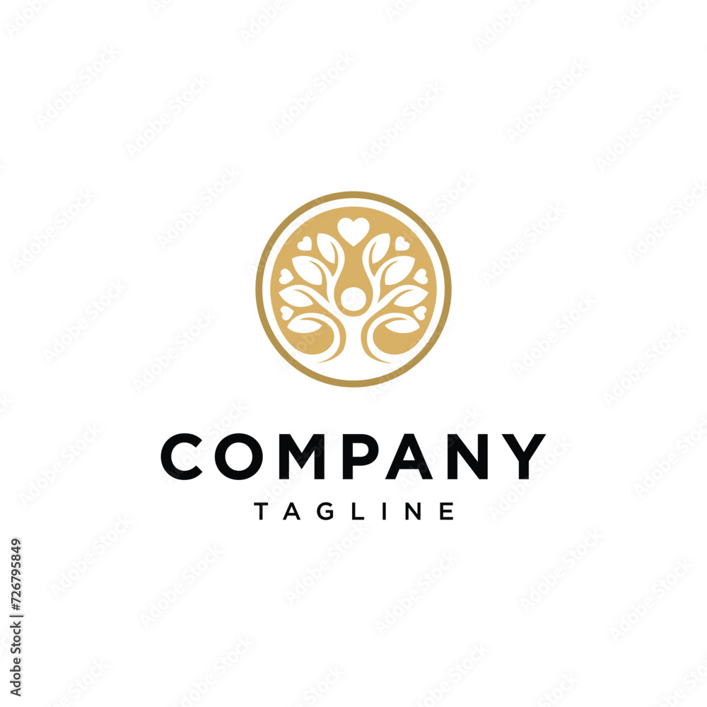 Obraz premium Love Tree logo icon vector template.eps