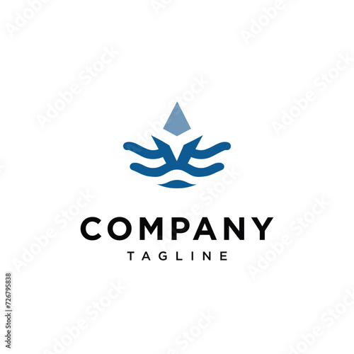 Letter V wave ship logo icon vector template.eps