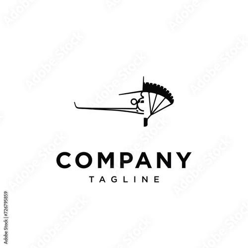 Paraglider and plane logo icon vector template.eps