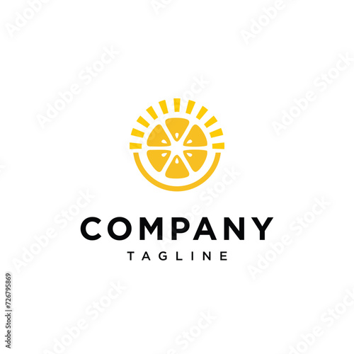 Sun lemon logo icon vector template.eps