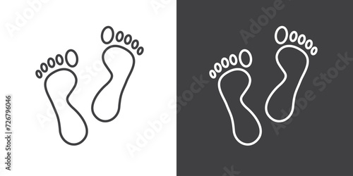 Vector Footsteps icon. The lines of footprints. Vector illustration of Human footprint isolated icon. Foot, step flat simple symbol.