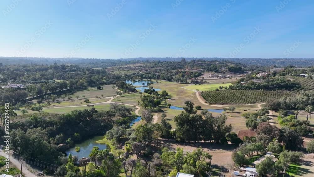 Aerial view over Rancho Santa Fe super wealthy town in San Diego, California, USA Aerial view over Rancho Santa Fe super wealthy town in San Diego, California, USA