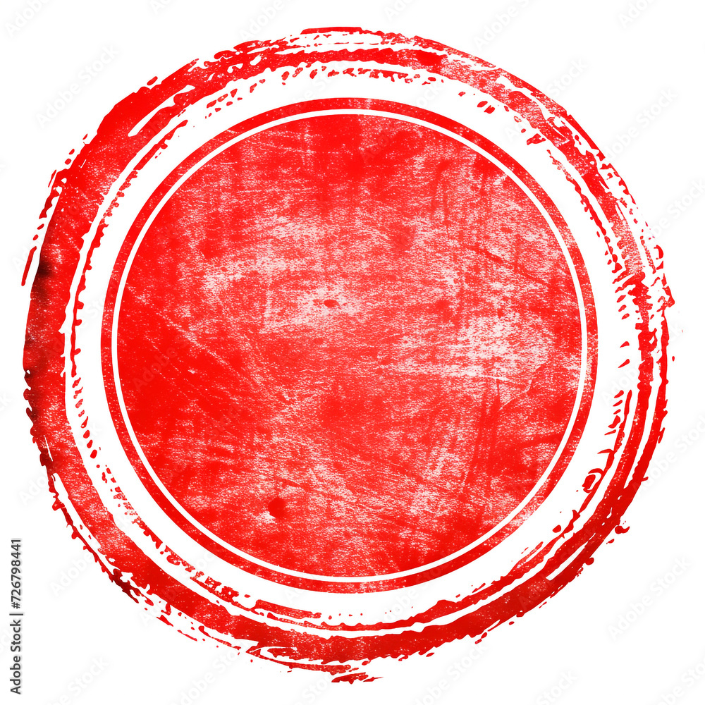 © Isaac Studio - red stamp mark, top view, white background © Isaac Studio - red stamp mark, top view, white background
