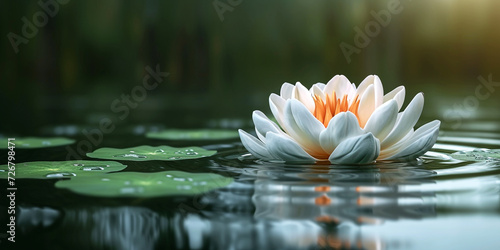 background of lotus flower  unlimited serenity  calm inspiration. Generative Ai.