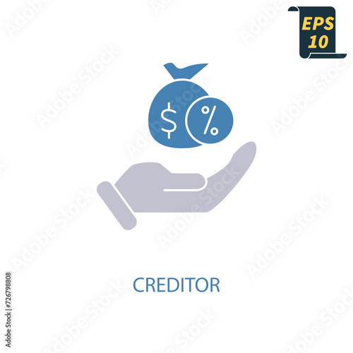 creditor icons  symbol vector elements for infographic web