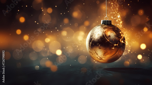 Luxurious shiny Christmas ball decoration  Christmas and New Year ornaments background