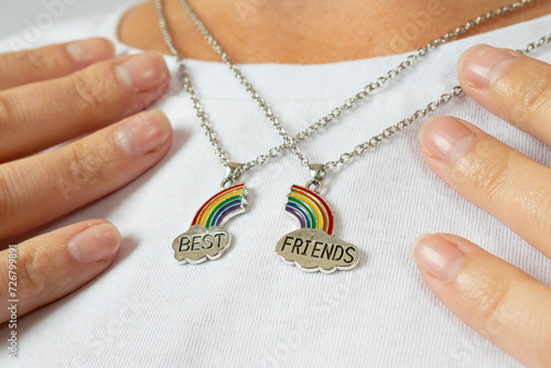 two different pendants symbolizing one whole. LGBT concept