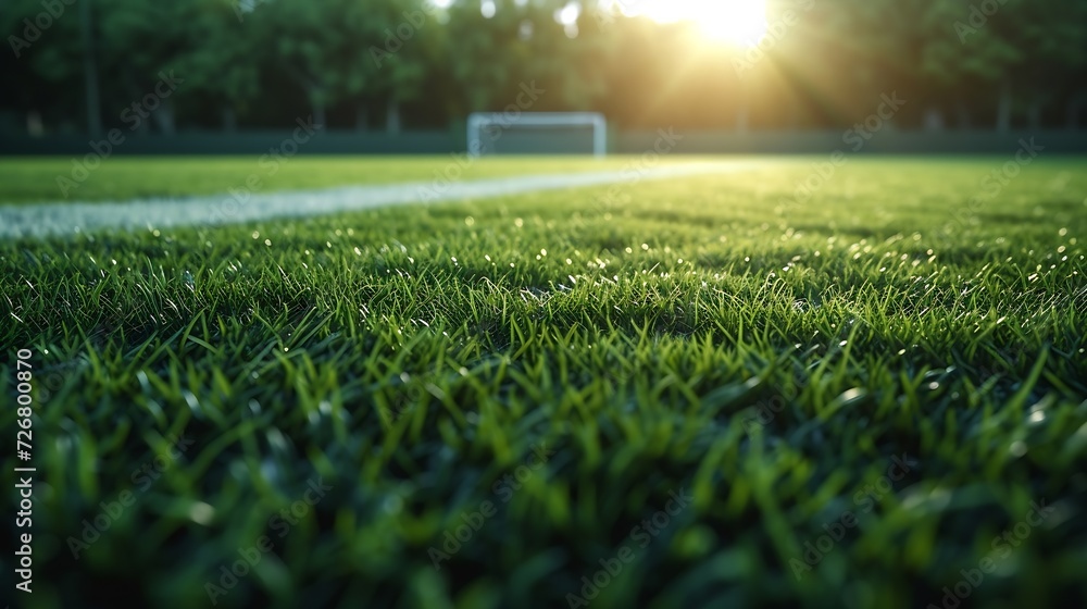 textured soccer game field - center, midfield : Generative AI