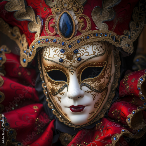 Elegant Venetian Mask in Traditional Costume