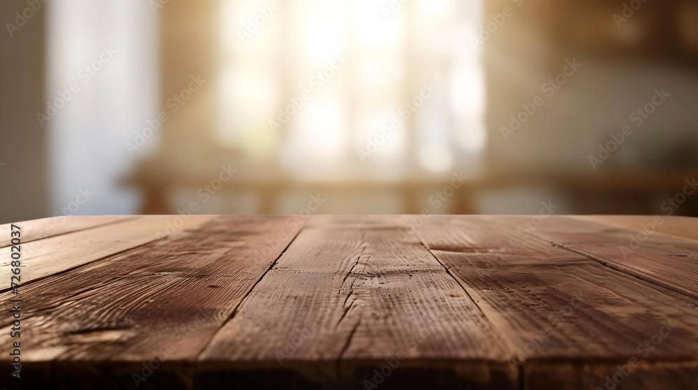 Selected focus empty brown wooden table for product display montage bathroom and desk. : Generative AI Selected focus empty brown wooden table for product display montage bathroom and desk. : Generative AI