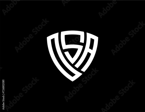 OSA creative letter shield logo design vector icon illustration