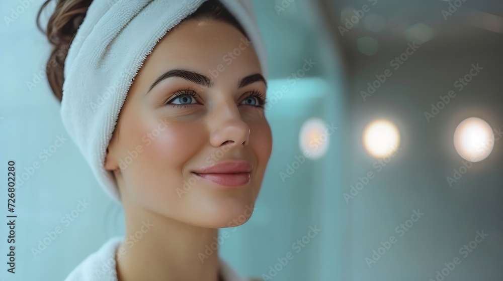 portrait of young beautiful woman in spa environment : Generative AI portrait of young beautiful woman in spa environment : Generative AI