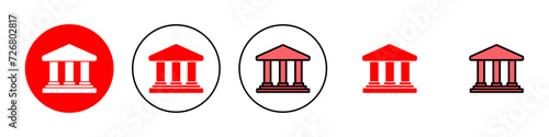 Bank icon set illustration. Bank sign and symbol, museum, university