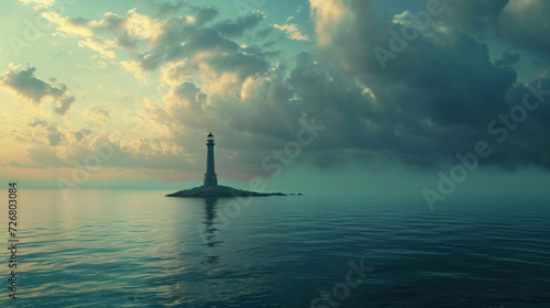 Astonishing Lighthouse Standing in the Middle of Vast Water Body