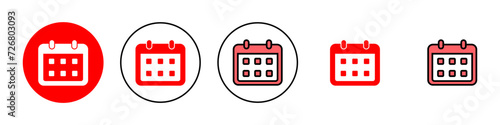 Calendar icon set illustration. Calender sign and symbol. Schedule icon symbol