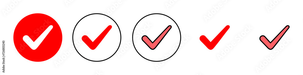 Check mark icon set illustration. Tick mark sign and symbol Check mark icon set illustration. Tick mark sign and symbol