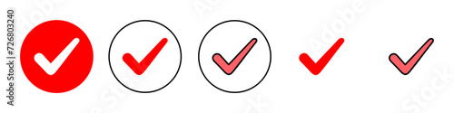 Check mark icon set illustration. Tick mark sign and symbol