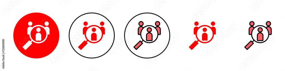 Hiring icon set illustration. Search job vacancy sign and symbol. Human resources concept. Recruitment