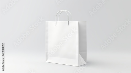 Crisp Elegance: Photorealistic 3D Shopping Bag in Clean Isolation