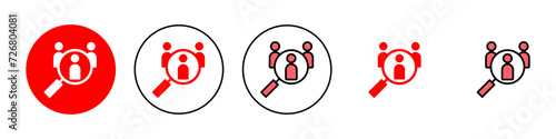 Hiring icon set illustration. Search job vacancy sign and symbol. Human resources concept. Recruitment