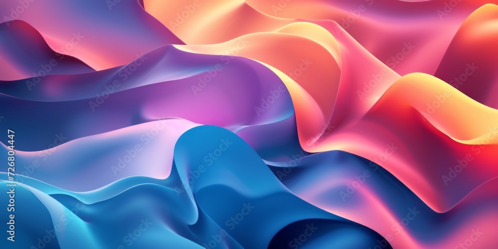 Obraz premium A colorful swirly pattern wallpaper in blue and purple colors, presented in the style of minimalist landscapes, light red and light amber, soft and rounded forms, and use of screen tones.