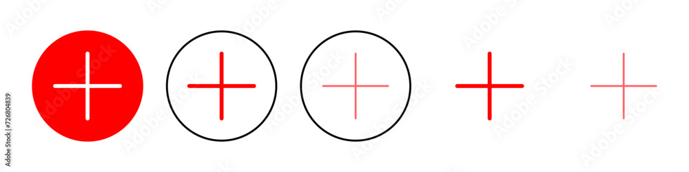Fototapeta premium Plus Icon set illustration. Add plus sign and symbol