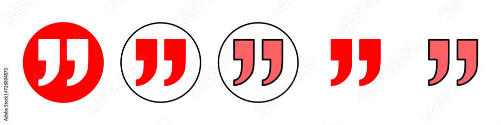 Quote icon set illustration. Quotation mark sign and symbol Quote icon set illustration. Quotation mark sign and symbol