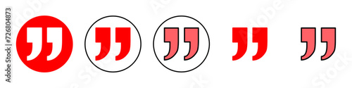 Quote icon set illustration. Quotation mark sign and symbol