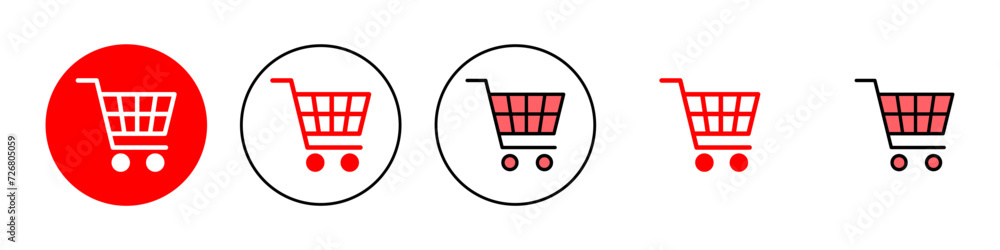 Shopping icon set illustration. Shopping cart sign and symbol. Trolley icon Shopping icon set illustration. Shopping cart sign and symbol. Trolley icon