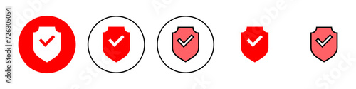 Free Download Shield check mark icon set illustration. Protection approve sign. Insurance icon - GFXLoad