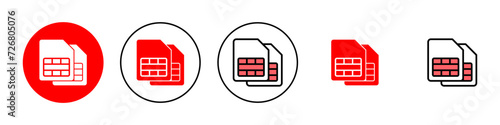 Sim card icon set illustration. dual sim card sign and symbol photo