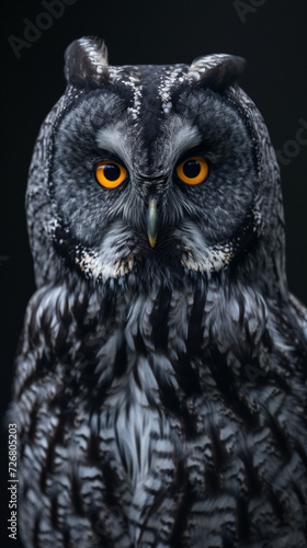 Close Up of Owl With Yellow Eyes