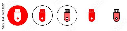 Usb icon set illustration. Flash disk sign and symbol. flash drive sign.